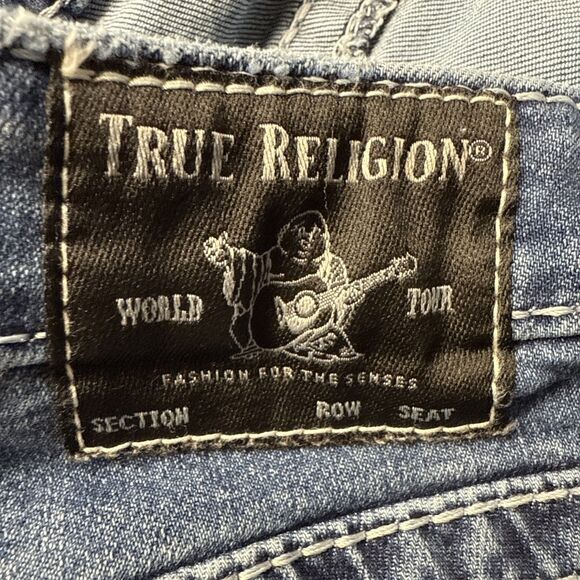 True Religion Halle Jeans Women 26 Mid Rise Super Skinny Medium Wash Distressed - Picture 7 of 9